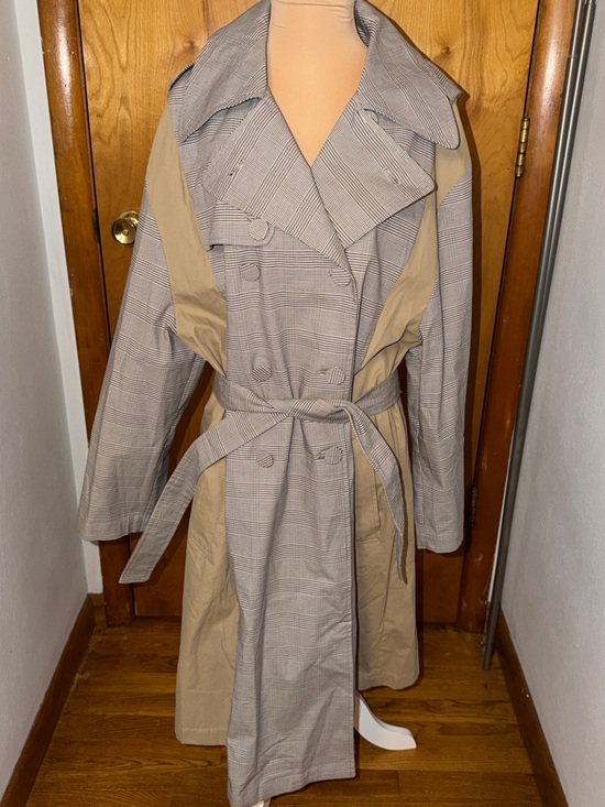 Zara Jackets & Blazers - ZARA Woman Plaid Combination Double Breasted Trench Coat With Belt - Large